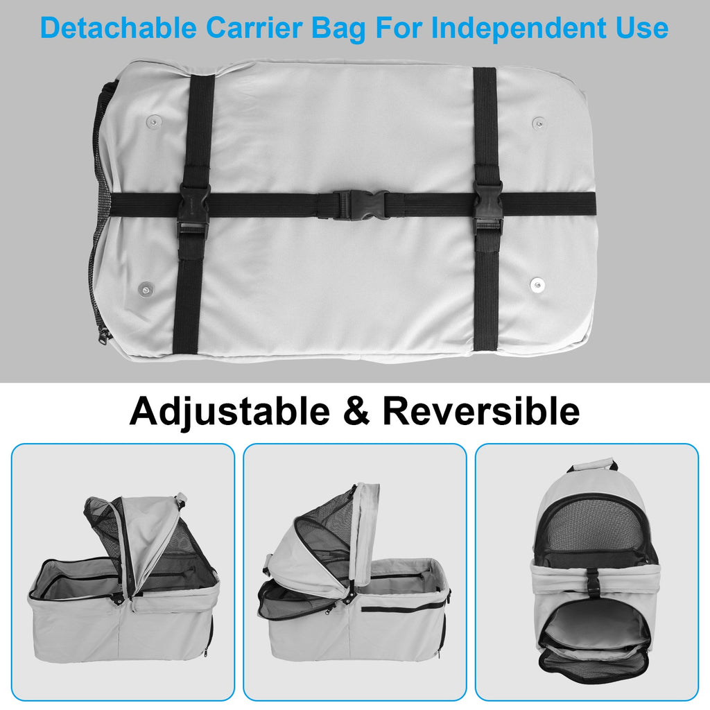 1Pc 4-Wheels Pet Stroller Foldable Carrier Strolling Cart Travel Jogger Pet Stroller With Removable Liner Storage Basket For Dog Cat