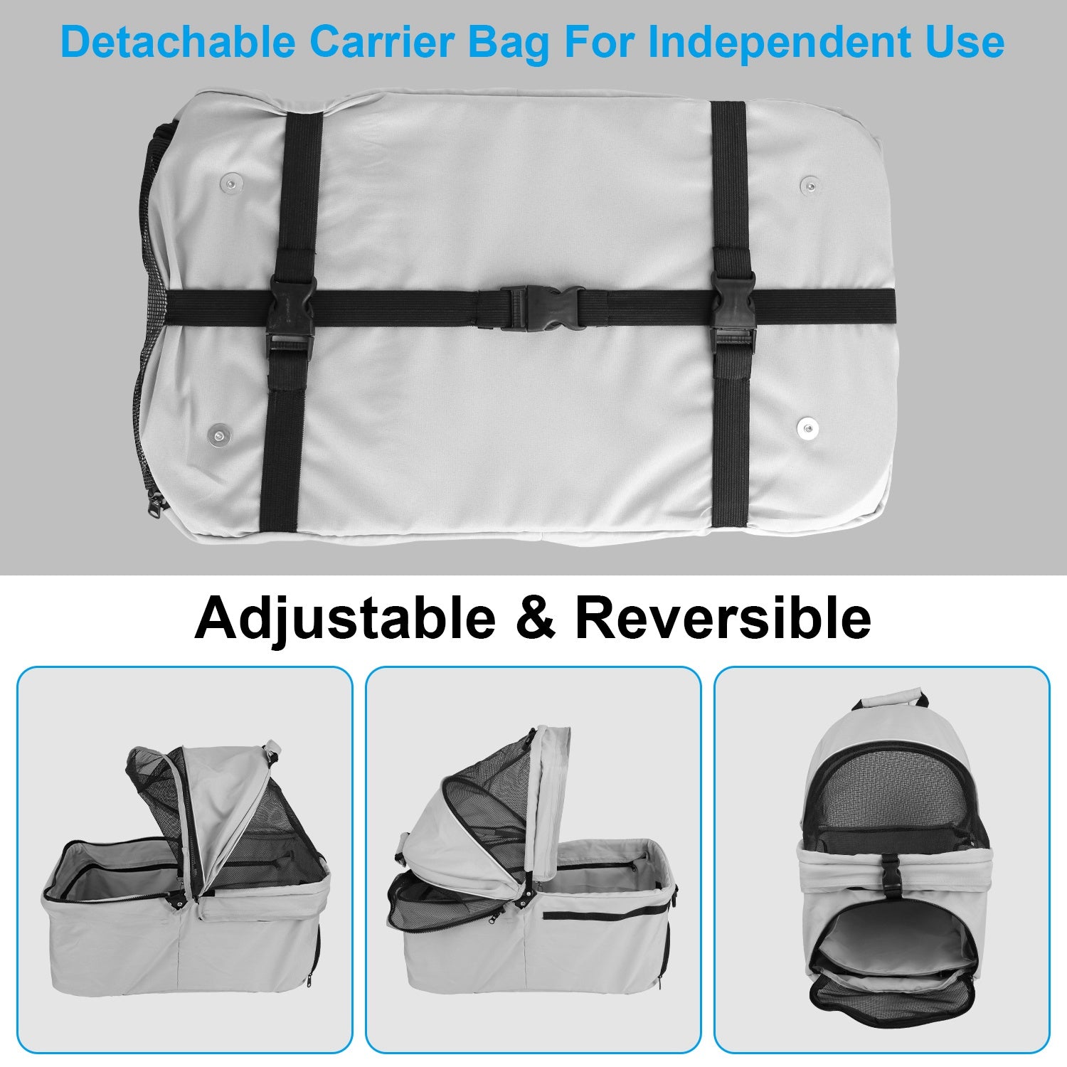 1Pc 4-Wheels Pet Stroller Foldable Carrier Strolling Cart Travel Jogger Pet Stroller With Removable Liner Storage Basket For Dog Cat