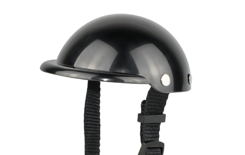 Pet Motorcycle / Bike Helmet – Adjustable Chin Strap | ABS Shell | Black | S & M