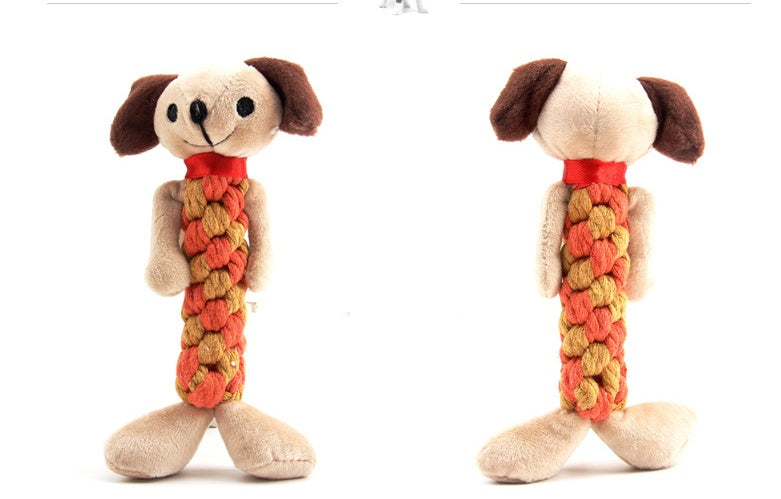 Cute Character Plush Squeaky Molar Dog Toy - 8 Designs