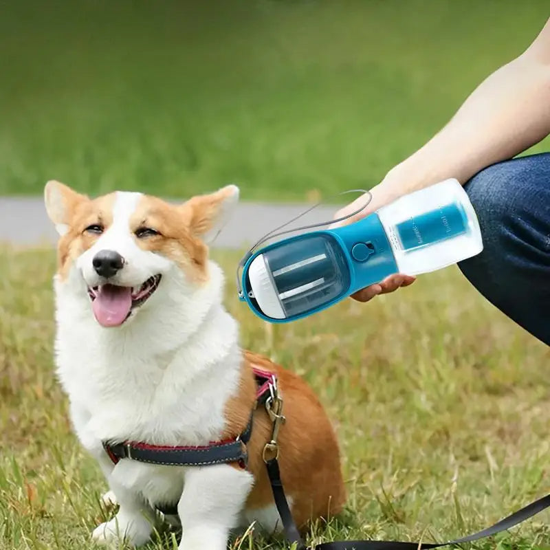 3-in-1 Portable Pet Bottle | Water, Food & Waste Bags | 9 Colours (BestSeller)