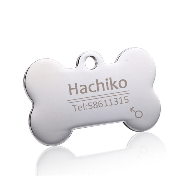 Stainless Steel Custom Pet ID Tag - Free Engraving, Dogs & Cats, 4 Colours & 2 Sizes