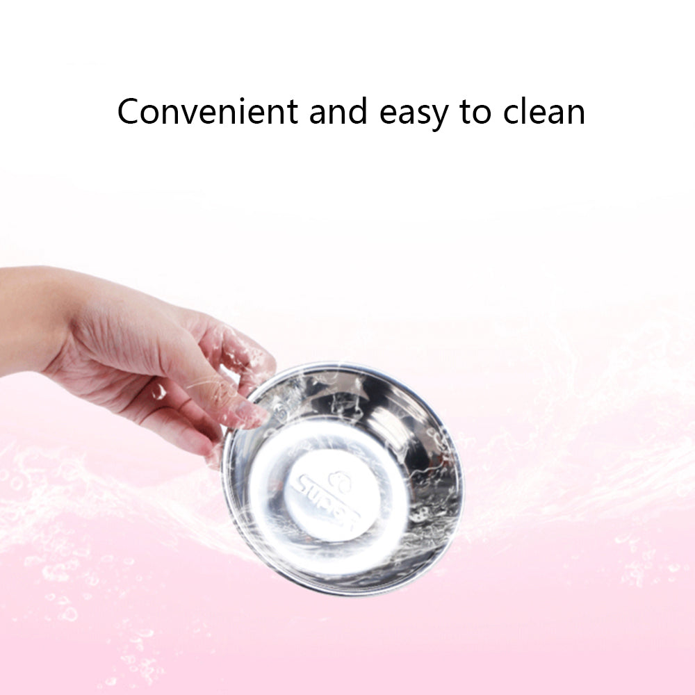Luxe Melamine Pet Bowl – Classic Round | 6 Colours | S–XL - Stainless Steel