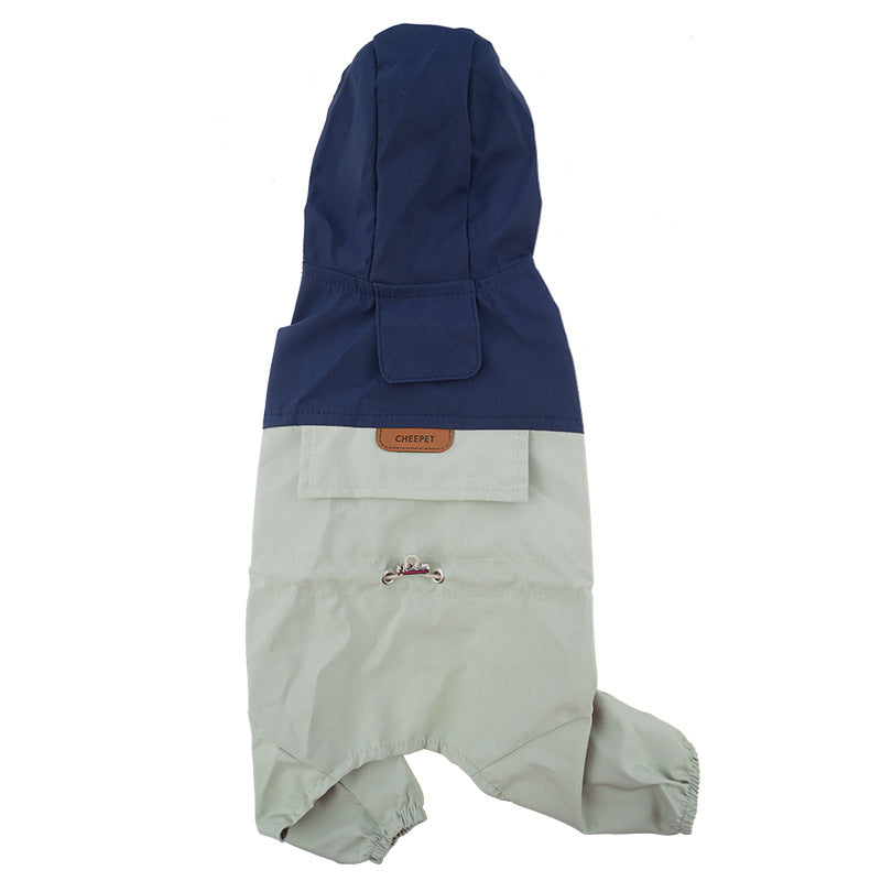 Dog Raincoat – Lightweight Polyester Waterproof Coat for Small & Medium Dogs | Purple Grey, Khaki & Navy Green | S–2XL