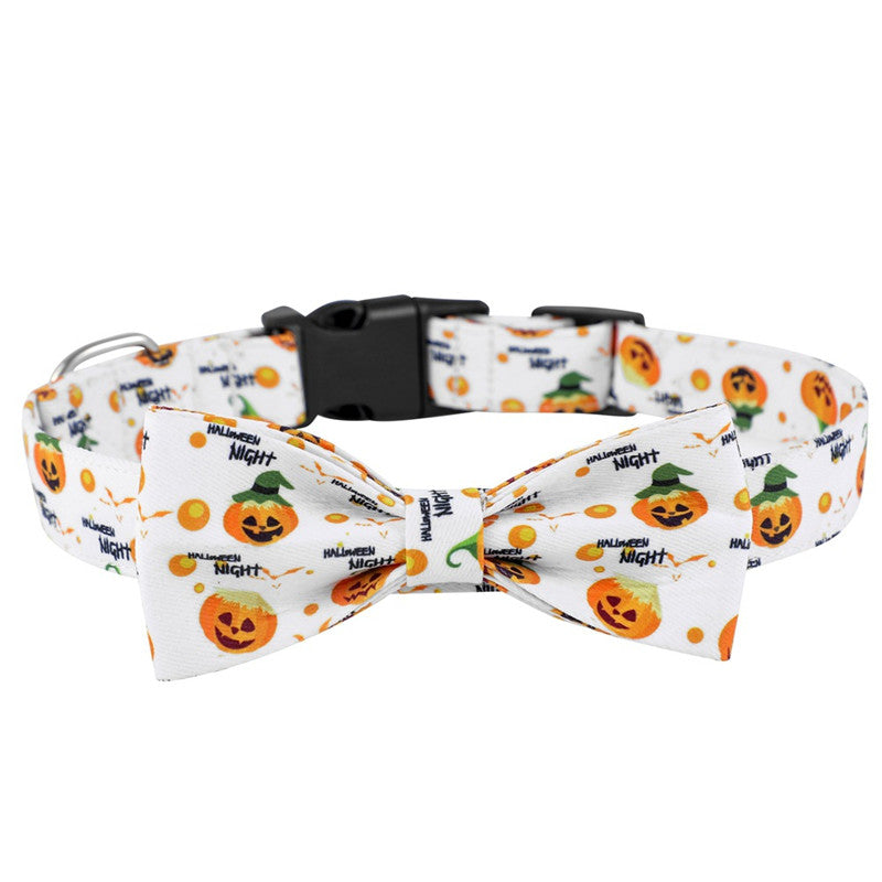 Halloween Bow Tie Collar – Adjustable Collar for Dogs | Yellow, Purple, Black & White | S, M & L