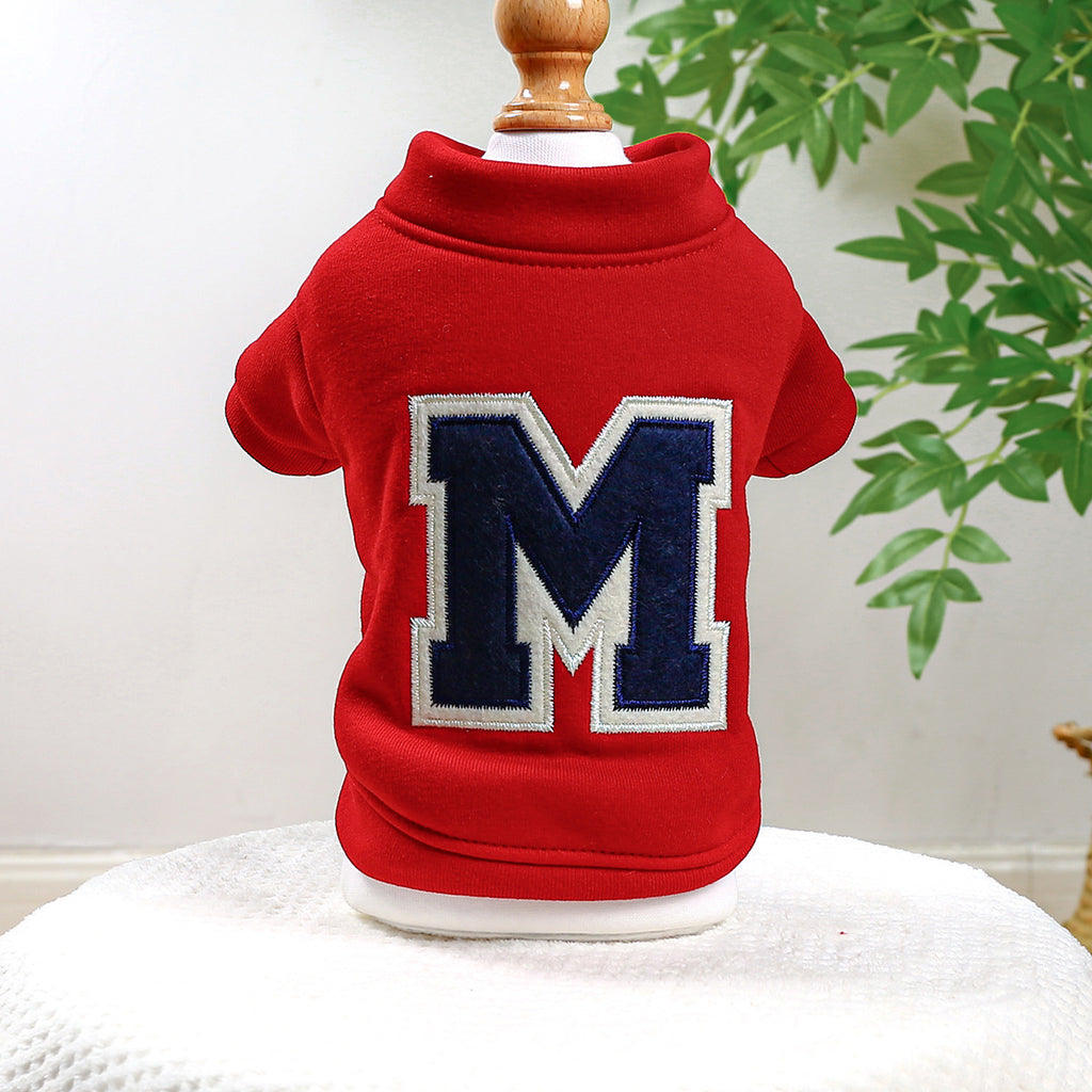 Luxe Letter Print Dog Hoodie Sweater - Autumn & Winter Warmth