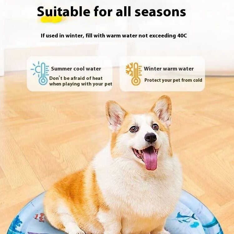 Inflatable Cooling Water Bed Ice Mat for Dogs & Cats - Summer Cool Pad