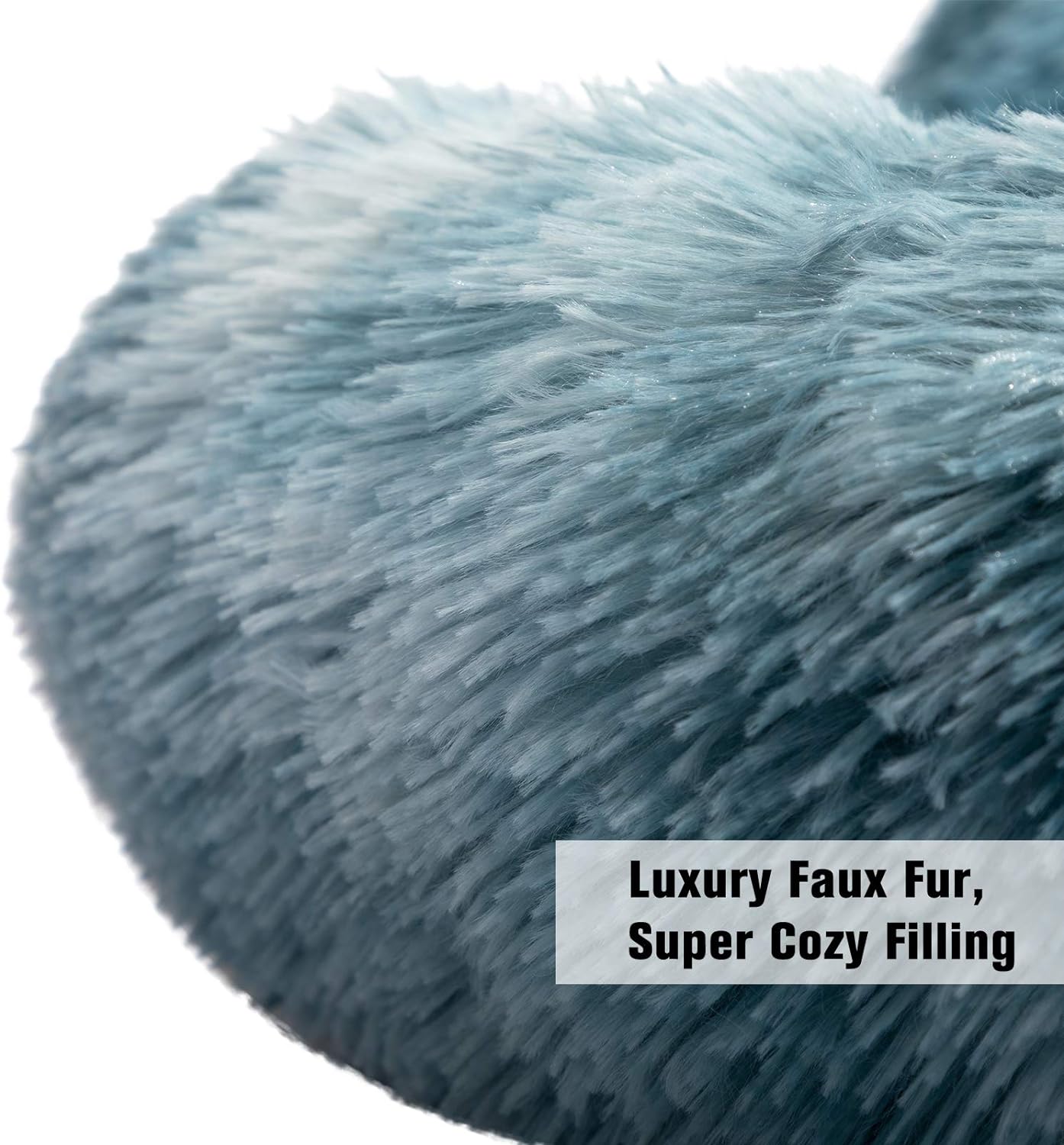 Faux Fur Donut Pet Bed - Luxury Round Nest for Cats & Dogs(Blue OR red)