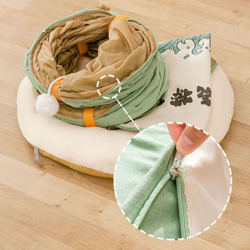 Foldable Canvas Cat Tunnel Nest Bed - Removable & Washable