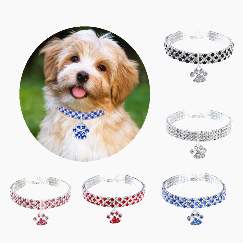 Red Diamond Pet Collar – Elastic Necklace Style for Dogs & Cats | White, Pink & Red | S, M & L