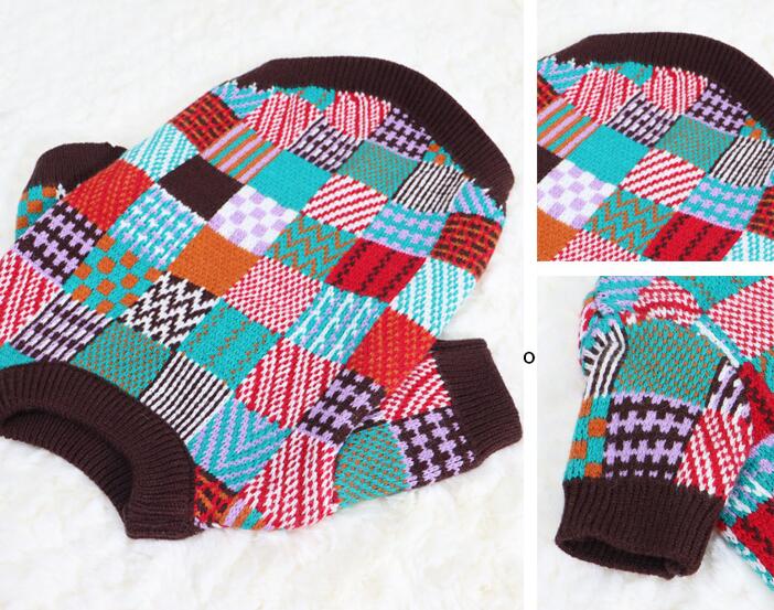 Colourful Contrast Wool Dog Sweater - Fashion Statement Knitwear
