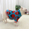 Strawberry Print Wool Dog Sweater - Cute Style for Stocky Breeds