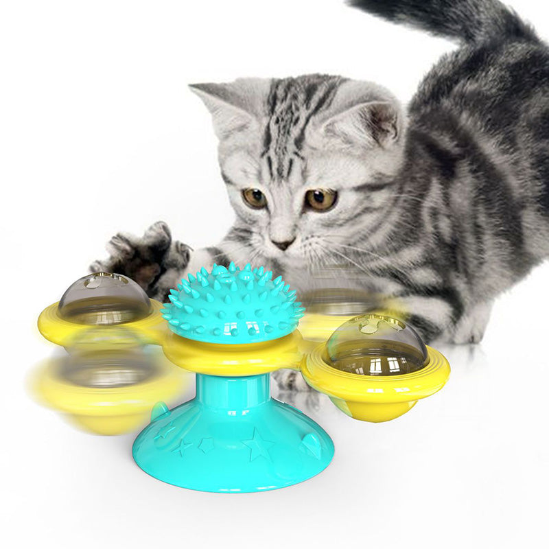 Cat Rotating Windmill Toy - Scratch, Itch & Teeth Cleaning Multi-Function
