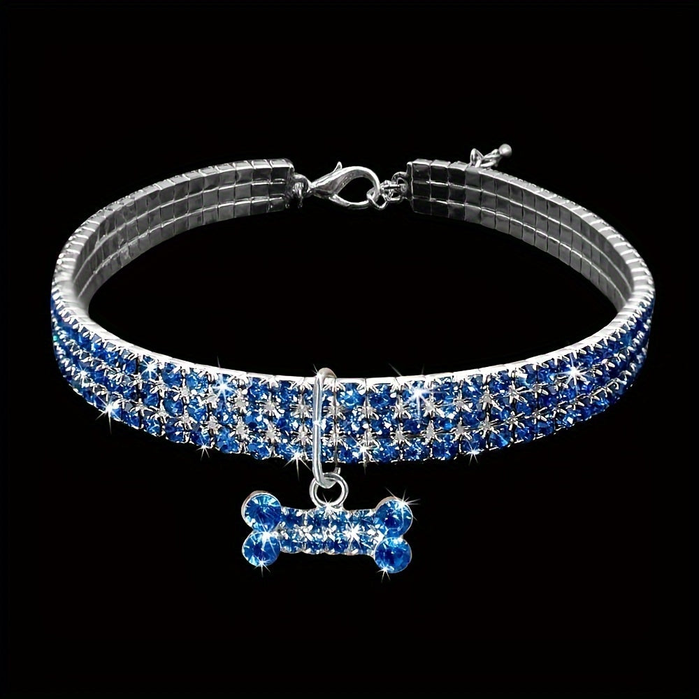 Pet Dog Rhinestone Adjustable Necklace