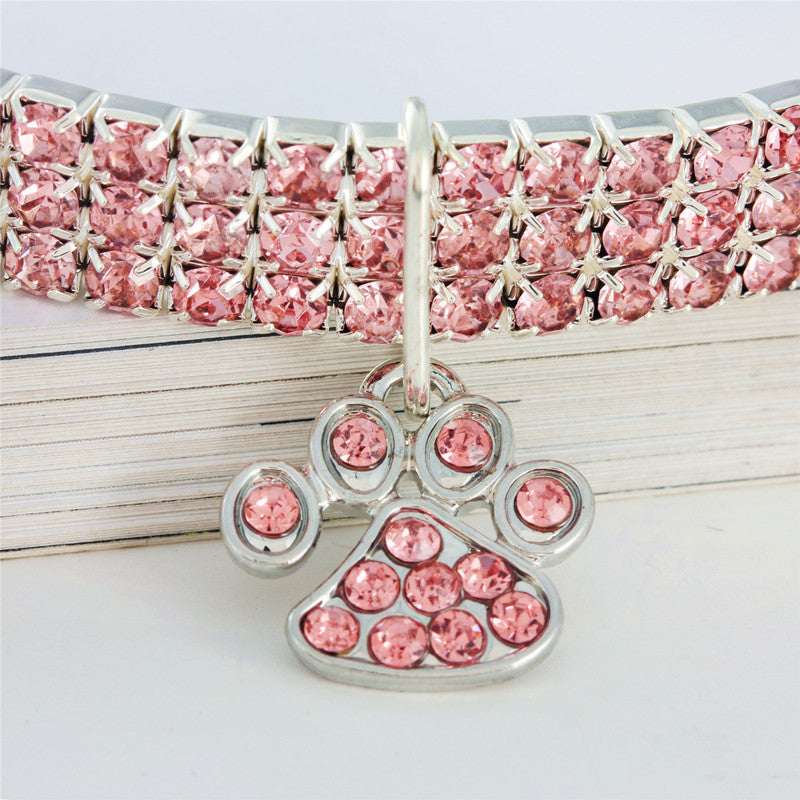 Red Diamond Pet Collar – Elastic Necklace Style for Dogs & Cats | White, Pink & Red | S, M & L