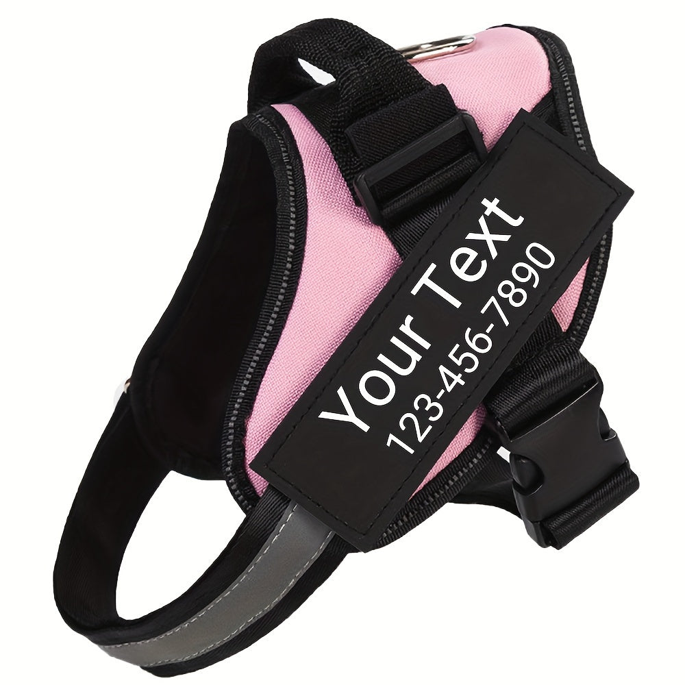 Custom Personalised Camouflage Dog Harness - Reflective Strip, Machine Washable, S-L