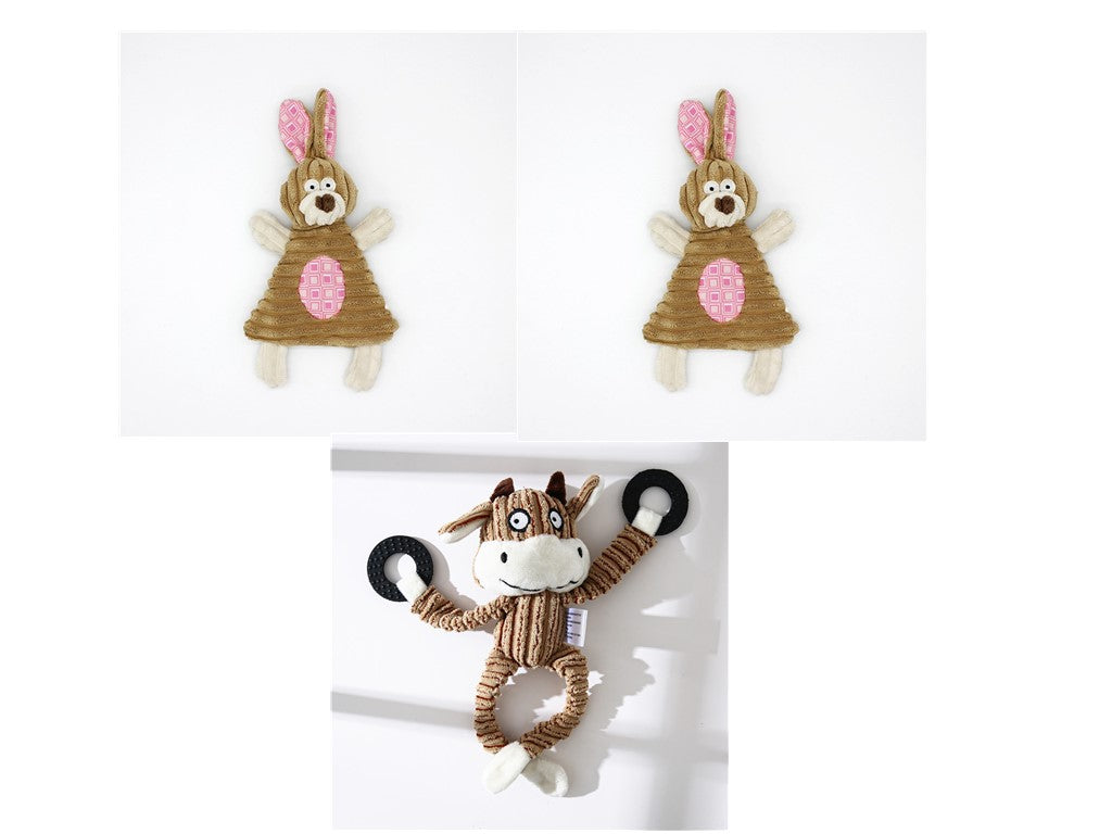 Premium Corduroy Squeaky Dog Toy - Chew, Cuddle & Play (available in 15+ Designs + Mult-Sets)