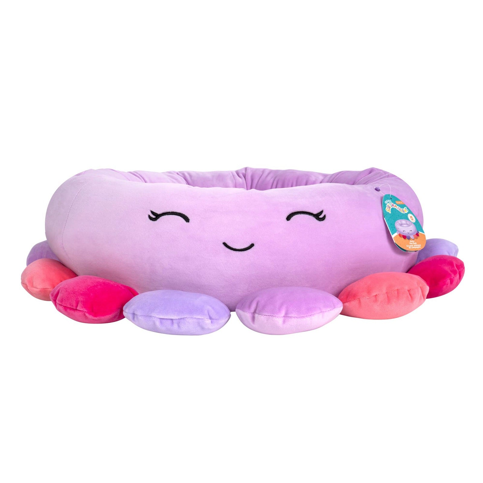 BellyRub Plush Round Dog Bed | Animals & Fruits Print | 65cm
