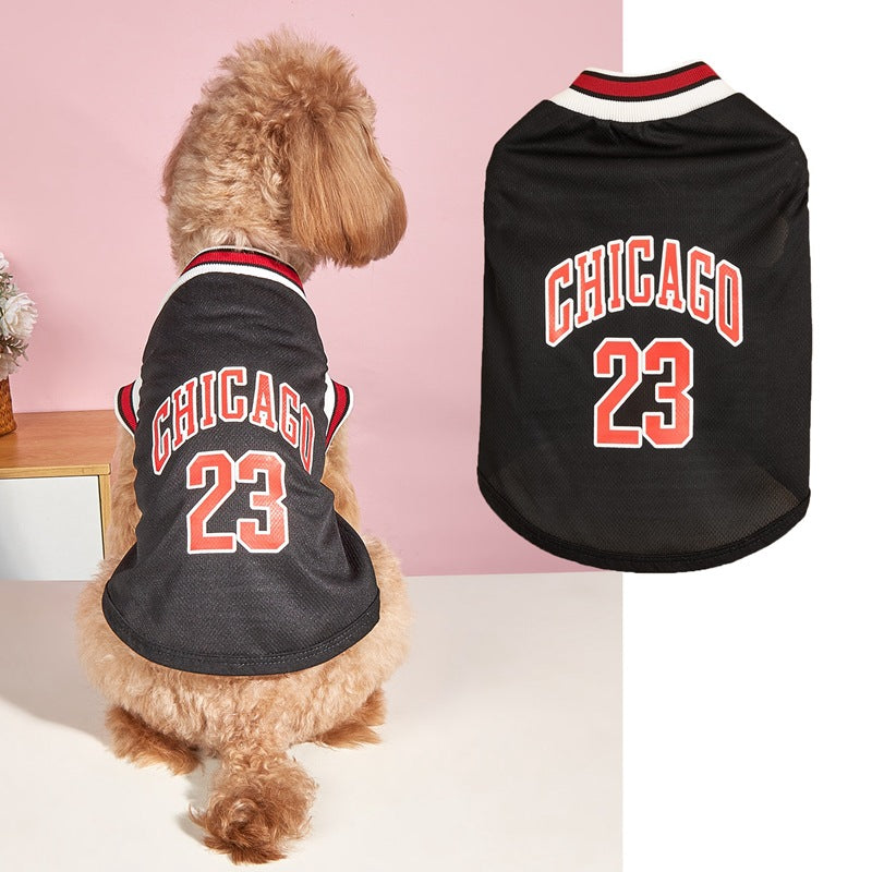 Chicago Basketball Jersey Dog Vest - Mesh Sports Shirt for Dogs