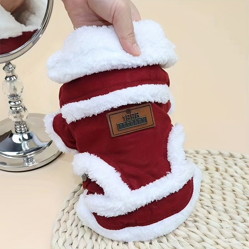 Santa Claus Knitted Dog Vest – Cosy Christmas Jacket for Small & Medium Dogs