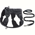 No-Pull Dog Harness with Handle & Bungee Leash - Adjustable Control Vest for Medium & Large Dogs, Durable Comfort Fit for Walking, Hiking, Training, Sturdy Metal Clip, Hiking with Dogs, Secure Grip, Highquality Material, Acti