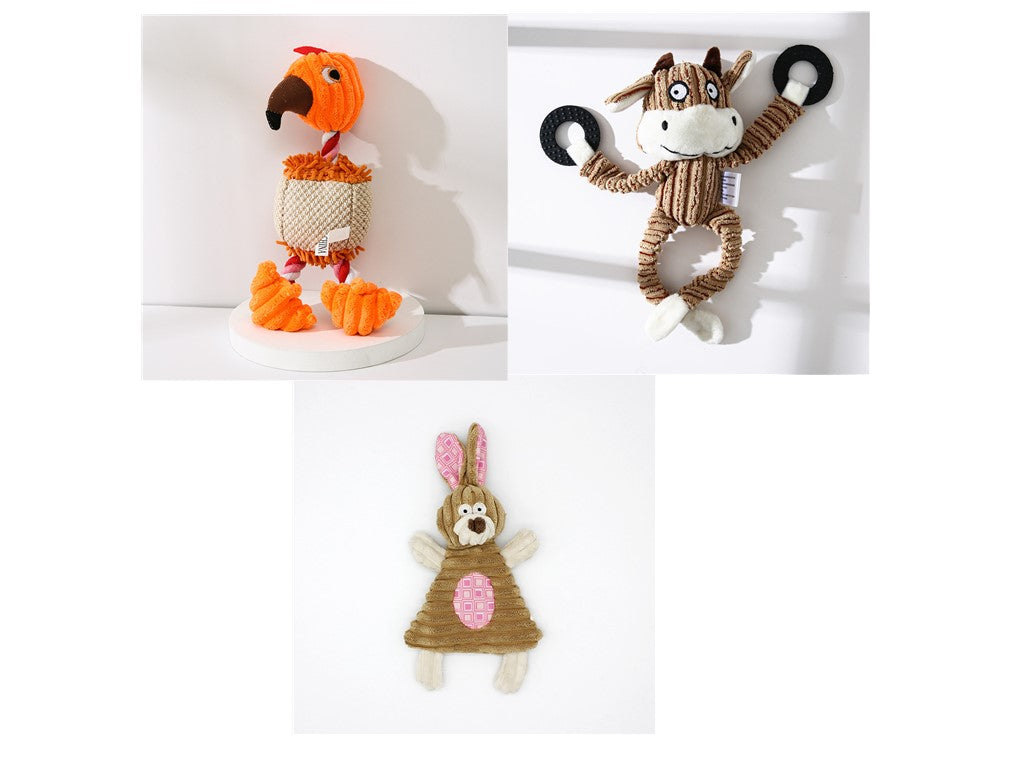 Premium Corduroy Squeaky Dog Toy - Chew, Cuddle & Play (available in 15+ Designs + Mult-Sets)