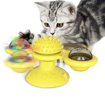 Cat Rotating Windmill Toy - Scratch, Itch & Teeth Cleaning Multi-Function