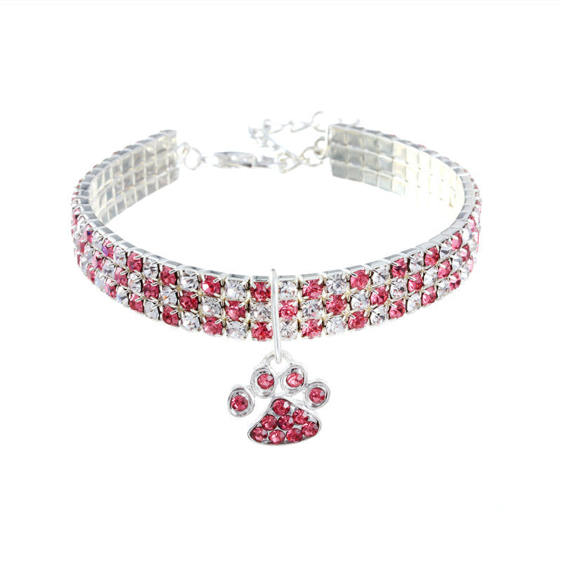 Red Diamond Pet Collar – Elastic Necklace Style for Dogs & Cats | White, Pink & Red | S, M & L