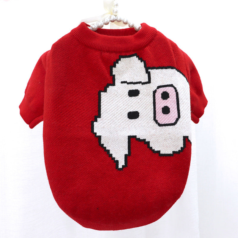 Button Cartoon Jarre Aero Bull Autumn Sweater New Autumn And Winter Dog Clothes