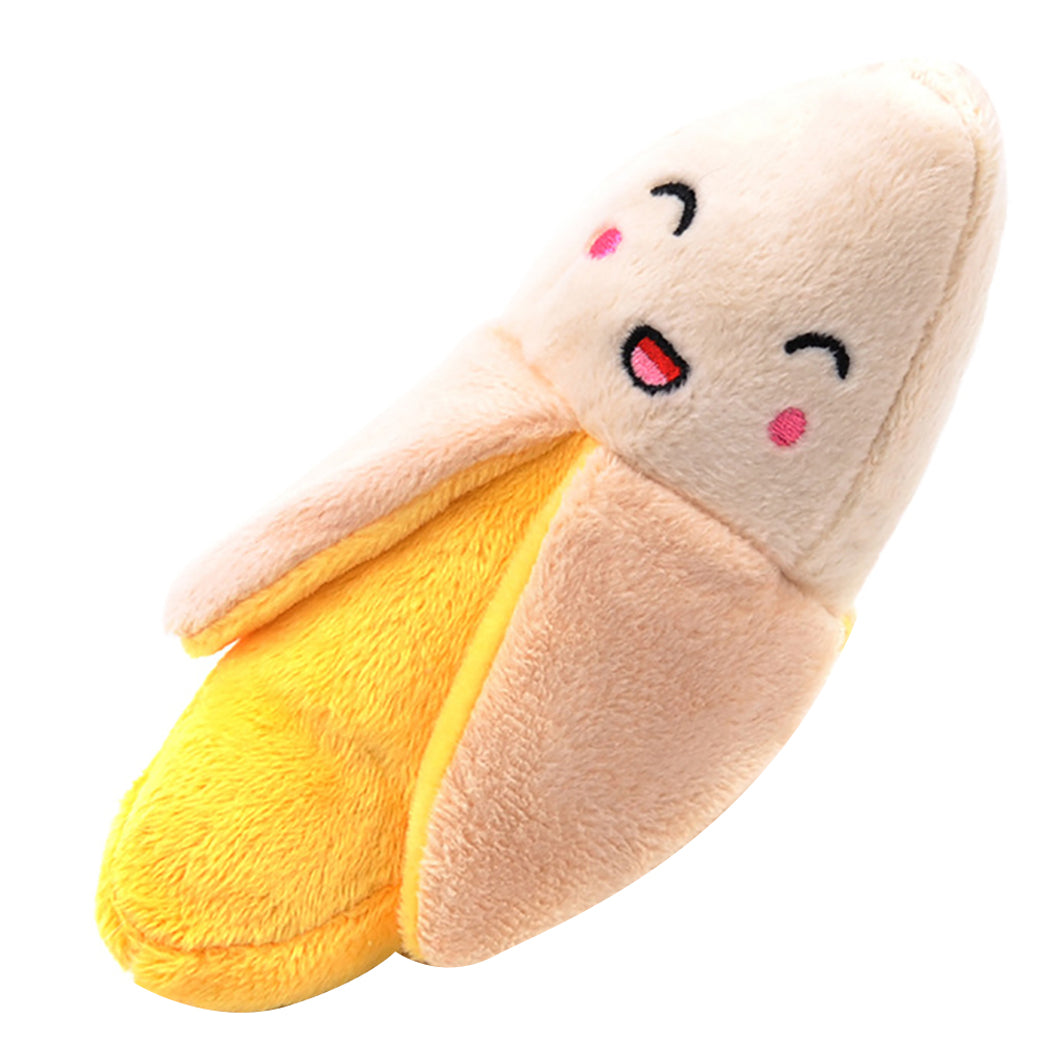 Fruit & Cartoon Plush Squeaky Pet Toy Set - 15 Designs