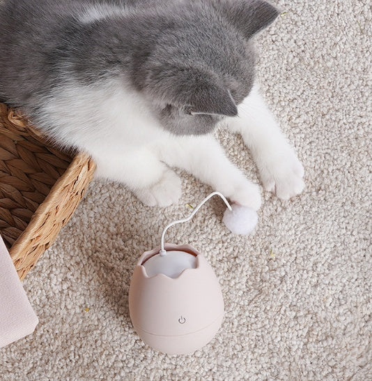 Interactive ABS & Cotton Ball Cat Teaser Toy - 3 Colours