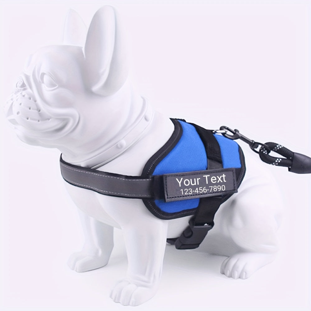 Custom Personalised Camouflage Dog Harness - Reflective Strip, Machine Washable, S-L