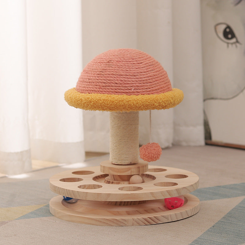 Cats Pink Wood Sisal Claw Grinding Toy - Small & Large