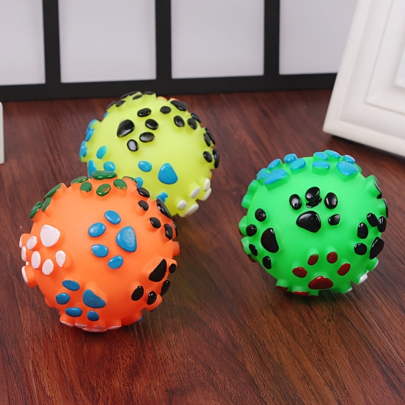 Durable Squeaky Dog Ball Toy - Safe Chew-Resistant Pet Plaything For Medium Breeds, Assorted Colors Dog Toys Dog Playpen