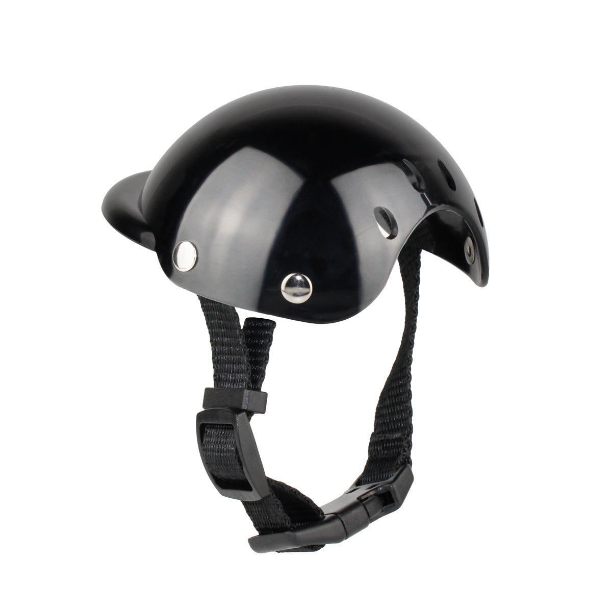 Pet Motorcycle / Bike Helmet – Adjustable Chin Strap | ABS Shell | Black | S & M