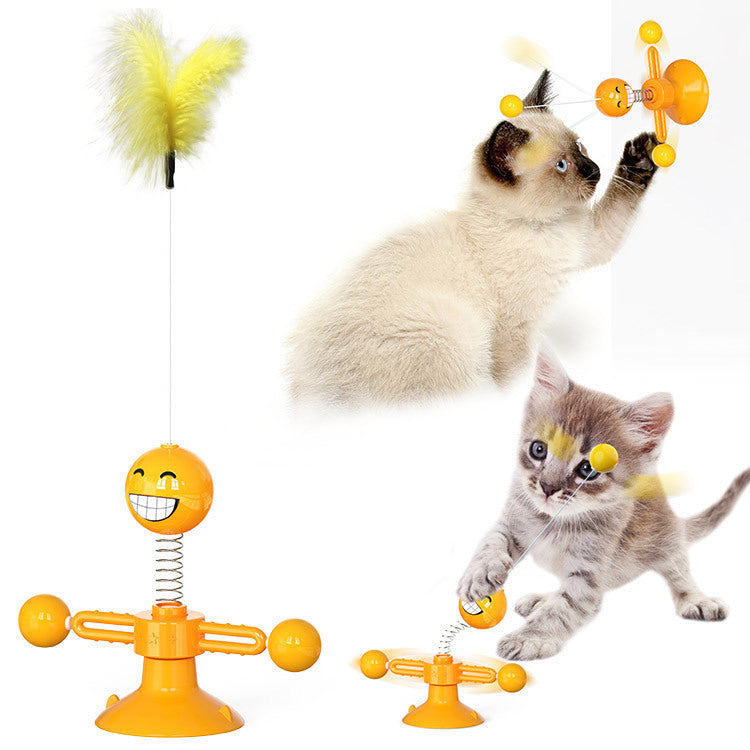Cat Rotating Windmill Toy - Scratch, Itch & Teeth Cleaning Multi-Function