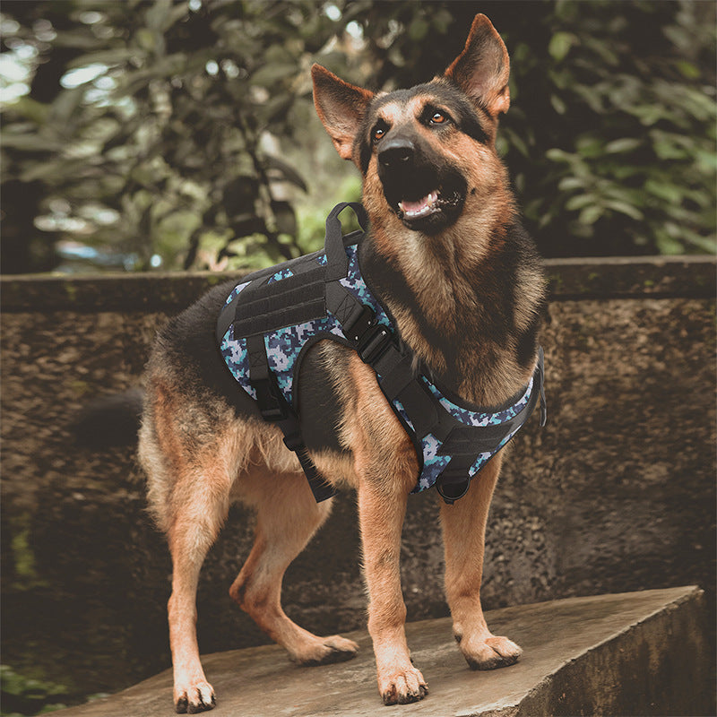 BellyRub Tactical Camo Dog Harness - Heavy Duty & Secure