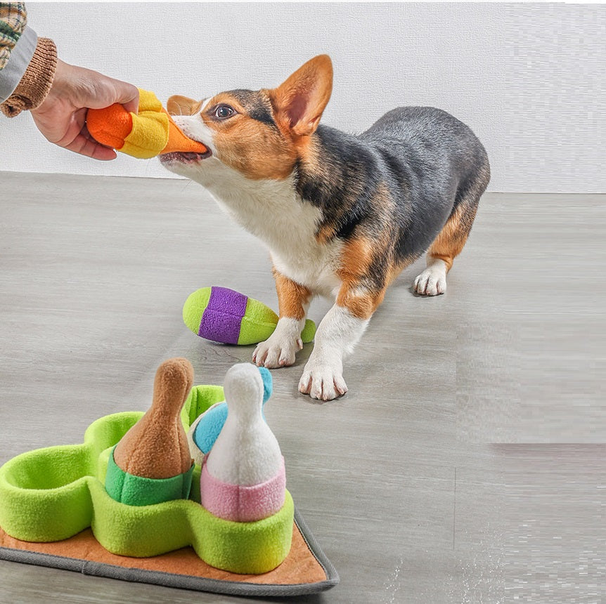 Pet Puzzle Bowling Snuffle Toy - Intelligence Training & Slow Feeding