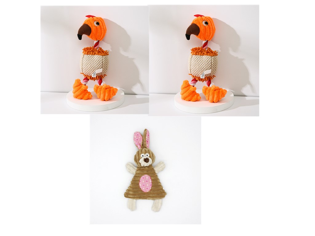 Premium Corduroy Squeaky Dog Toy - Chew, Cuddle & Play (available in 15+ Designs + Mult-Sets)