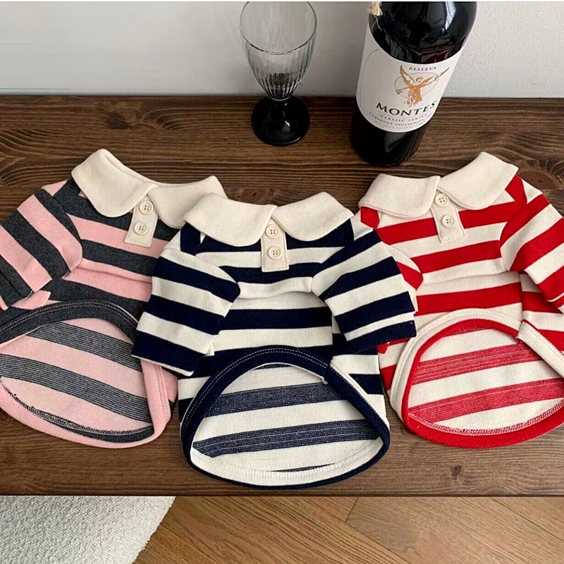 Colour Striped Doggy Luxe Shirt - Blue, Red OR Pink (All sizes)