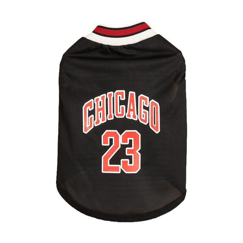Chicago Basketball Jersey Dog Vest - Mesh Sports Shirt for Dogs