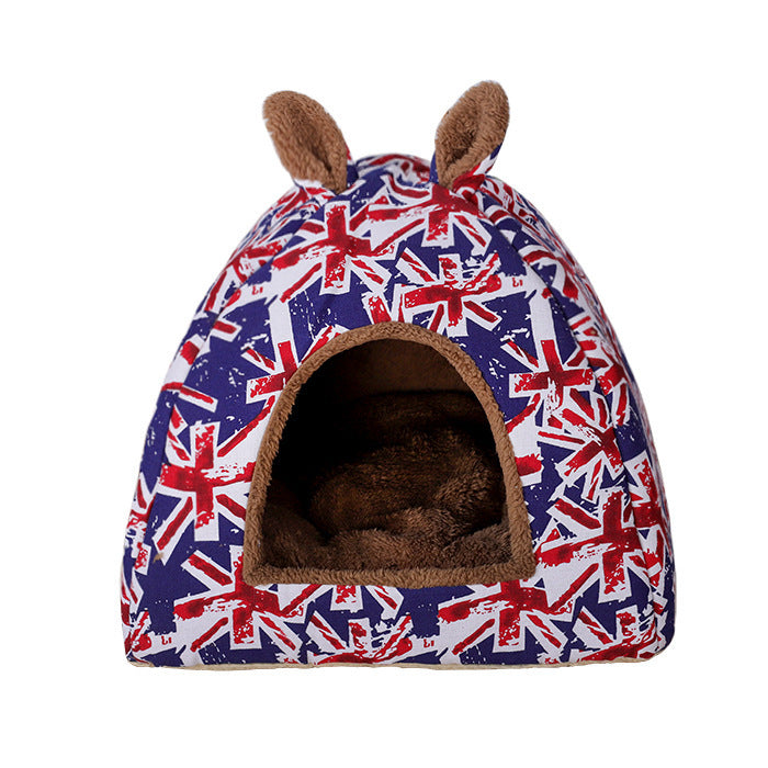 Union Jack Bunny Ears Pet Nest for Cats & Dogs