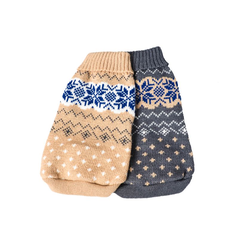 Stretch Snowflake Print Dog Sweater - Warm Autumn & Winter