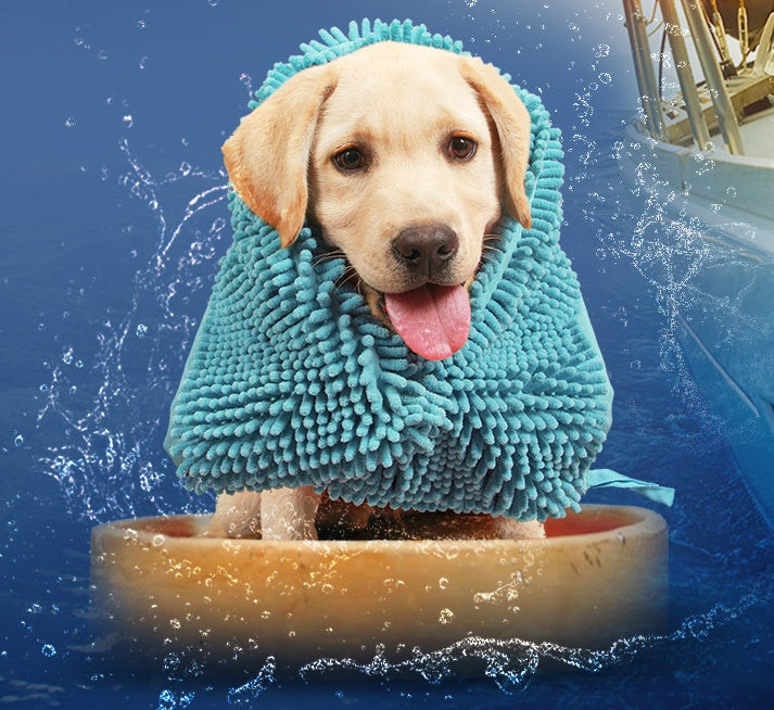 Chenille Pet Bath Towel - Soft & Absorbent for Dogs & Cats