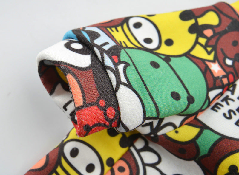 Cartoon Graphic Thickened Cotton Dog & Cat Sweater - Autumn & Winter Warmth