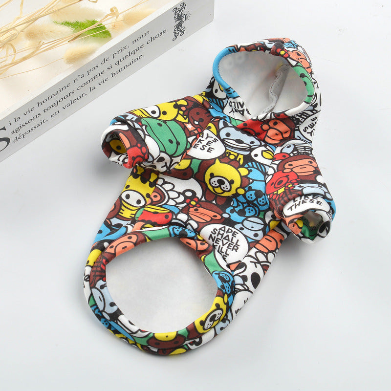 Cartoon Graphic Thickened Cotton Dog & Cat Sweater - Autumn & Winter Warmth