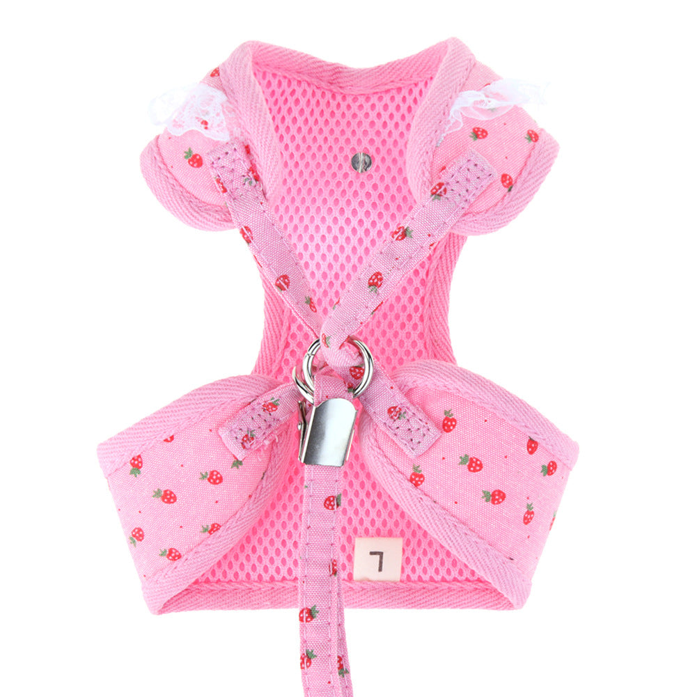 Strawberry Design Chest Harness  (Grey OR Pink)