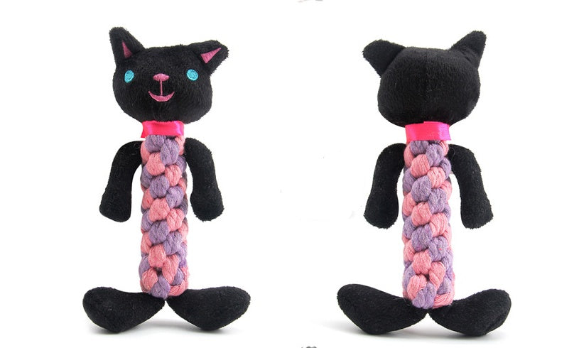 Cute Character Plush Squeaky Molar Dog Toy - 8 Designs