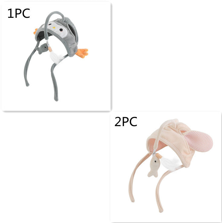 Head-Mounted Feather Cat Wand Toy - Hands-Free Interactive Play