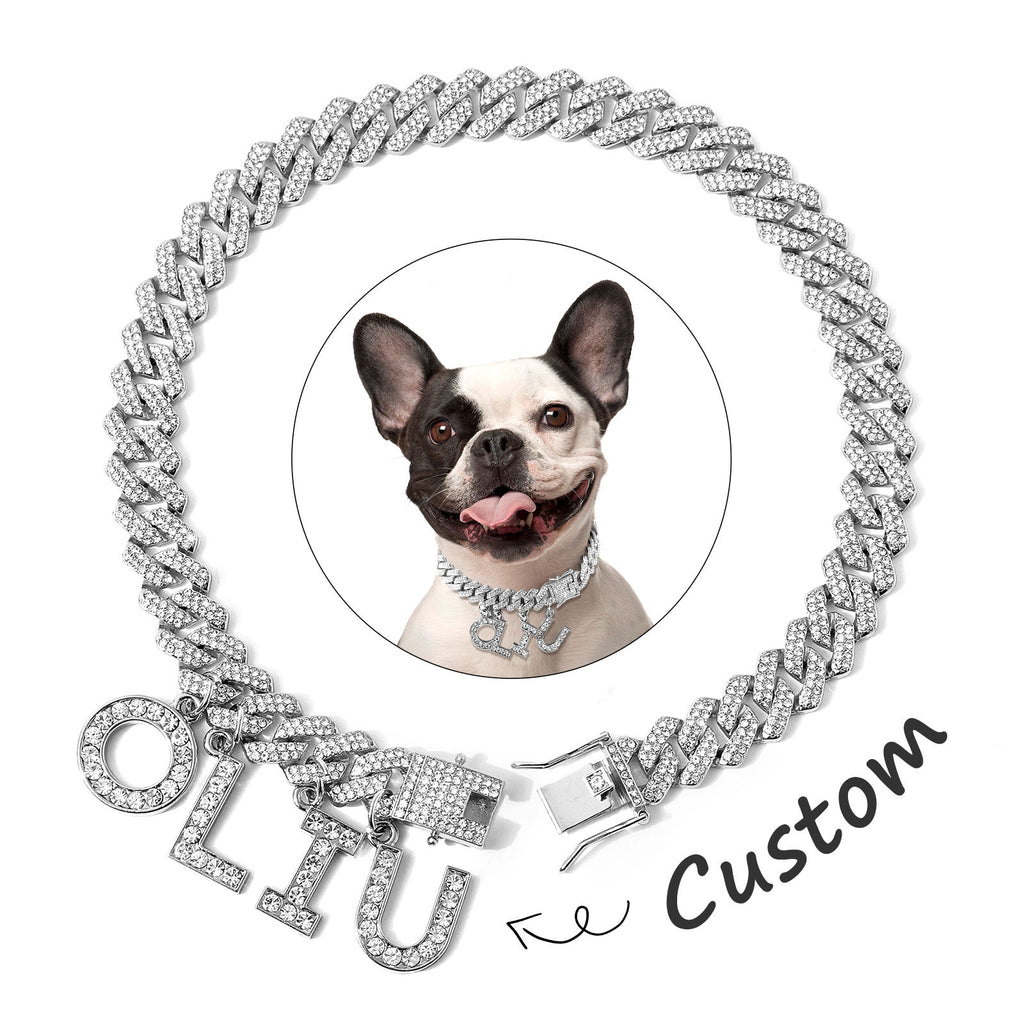 Luxury Alloy Dog Firewood Walking Collar (Customisable)